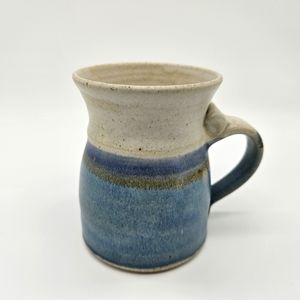Blue Striped Mug - Handmade Studio Pottery by Signed by Artist Ken Loverock